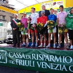 Il podio con le maglie del Giro
